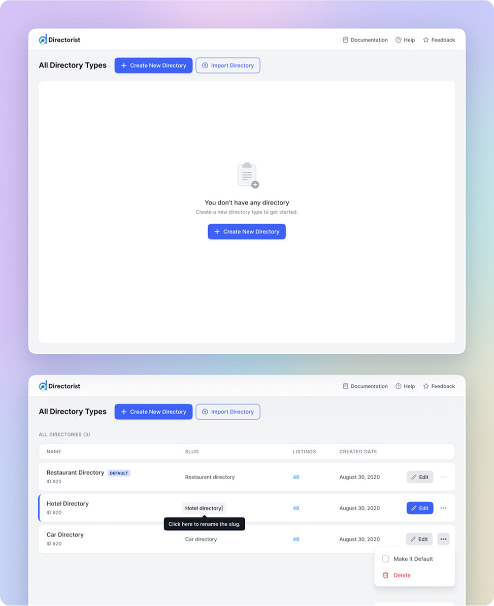 Directorist Builder layout editing interface
